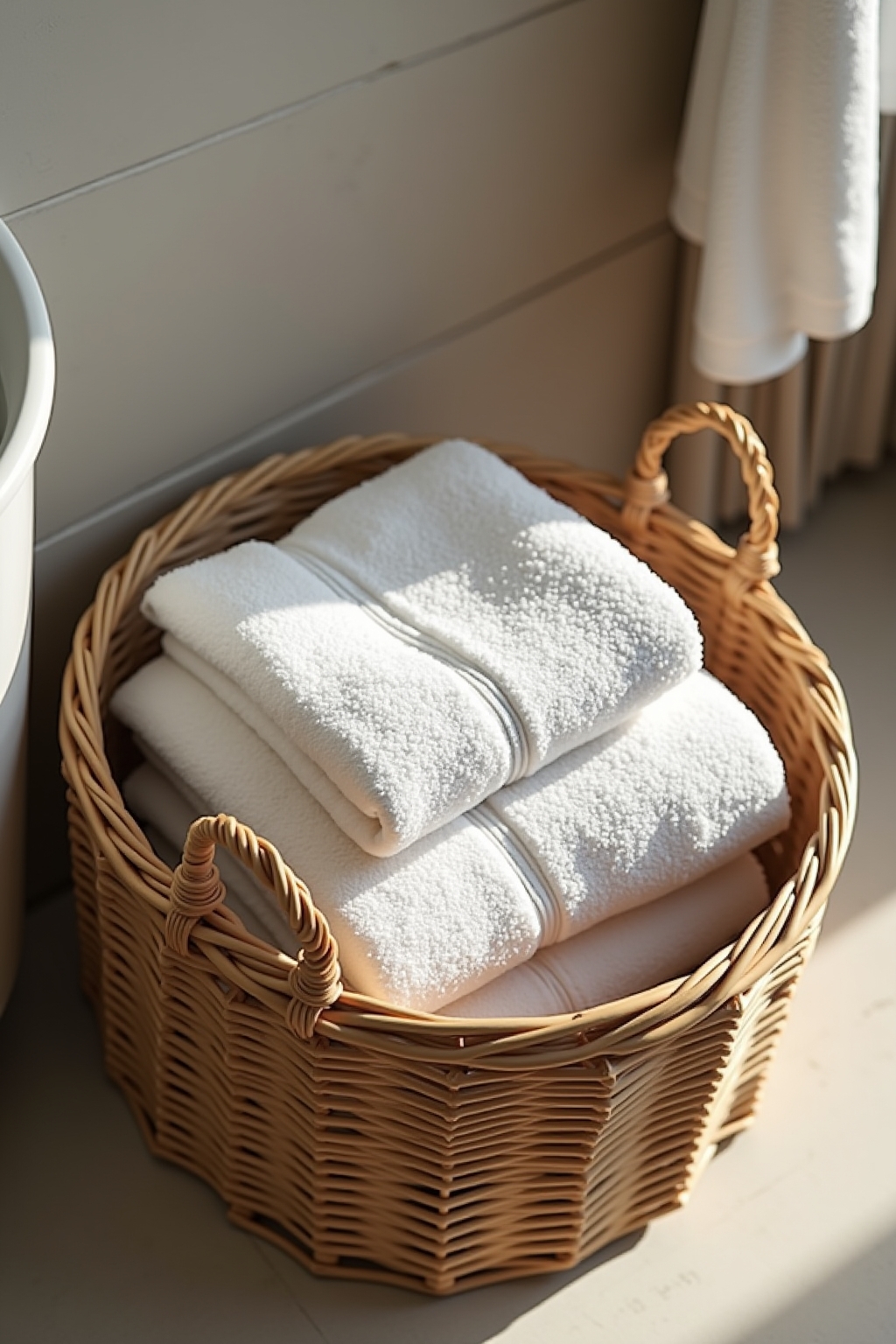 8 Körbe für Gästehandtücher im Bad