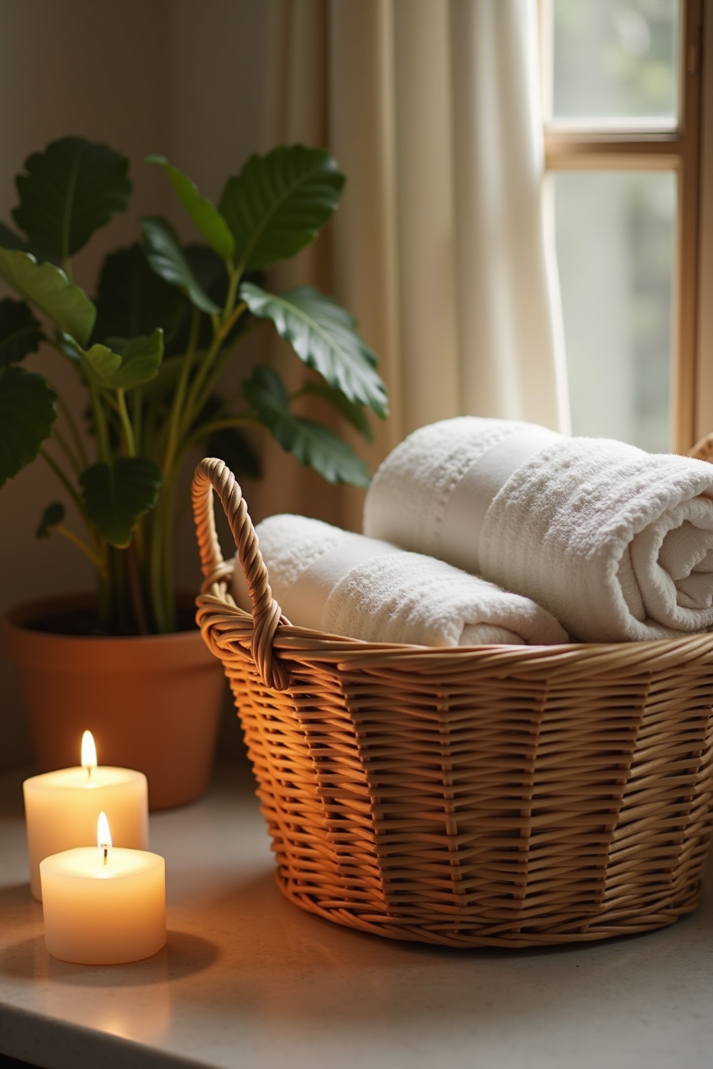 8 Körbe für Gästehandtücher im Bad