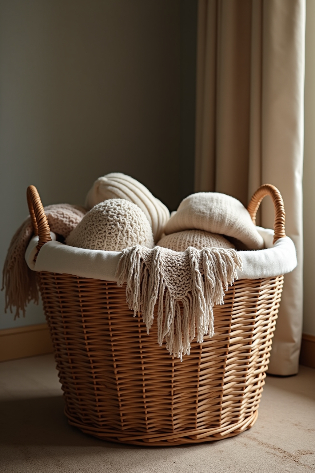 8 Körbe für Mützen und Schals im Flur