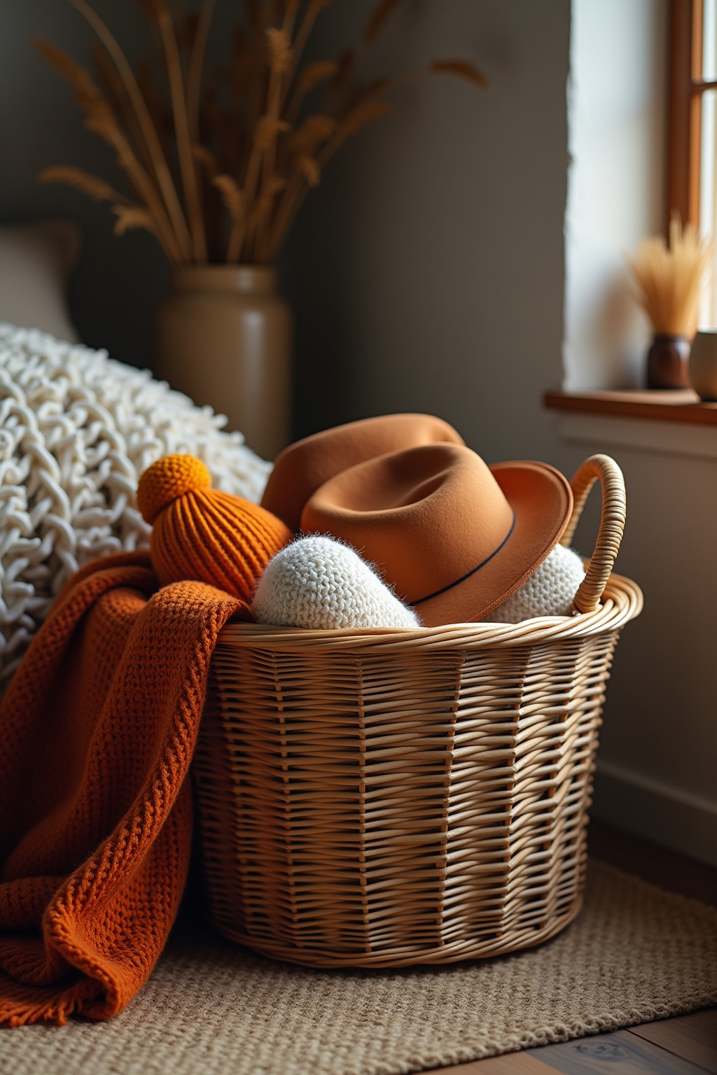 8 Körbe für Mützen und Schals im Flur