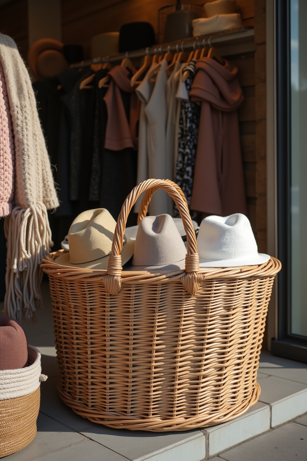 8 Körbe für Mützen und Schals im Flur