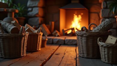 Körbe zur Aufbewahrung von Kaminholz-Titel