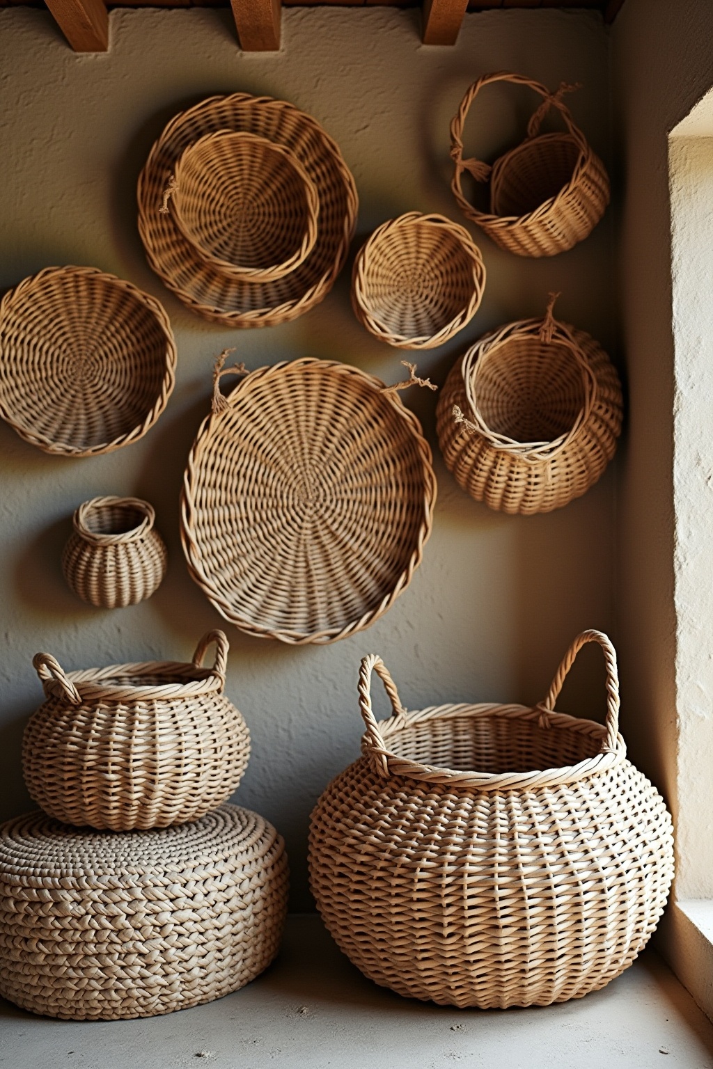 8 Korb-Arrangement an der Wand Ideen