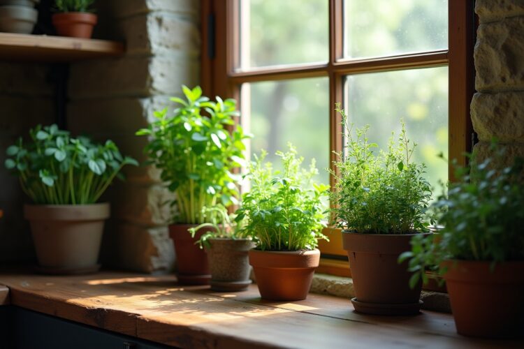 Kräutergarten in der Küchennische Ideen