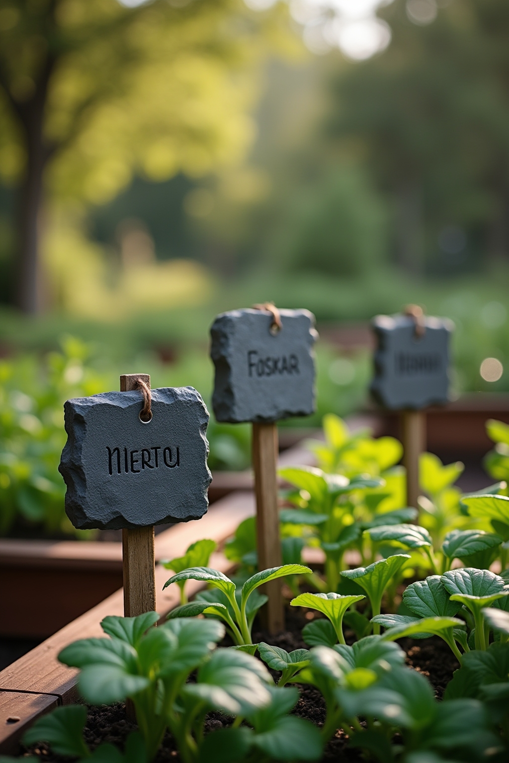 8 Kräuterstecker aus Schiefer für den Garten