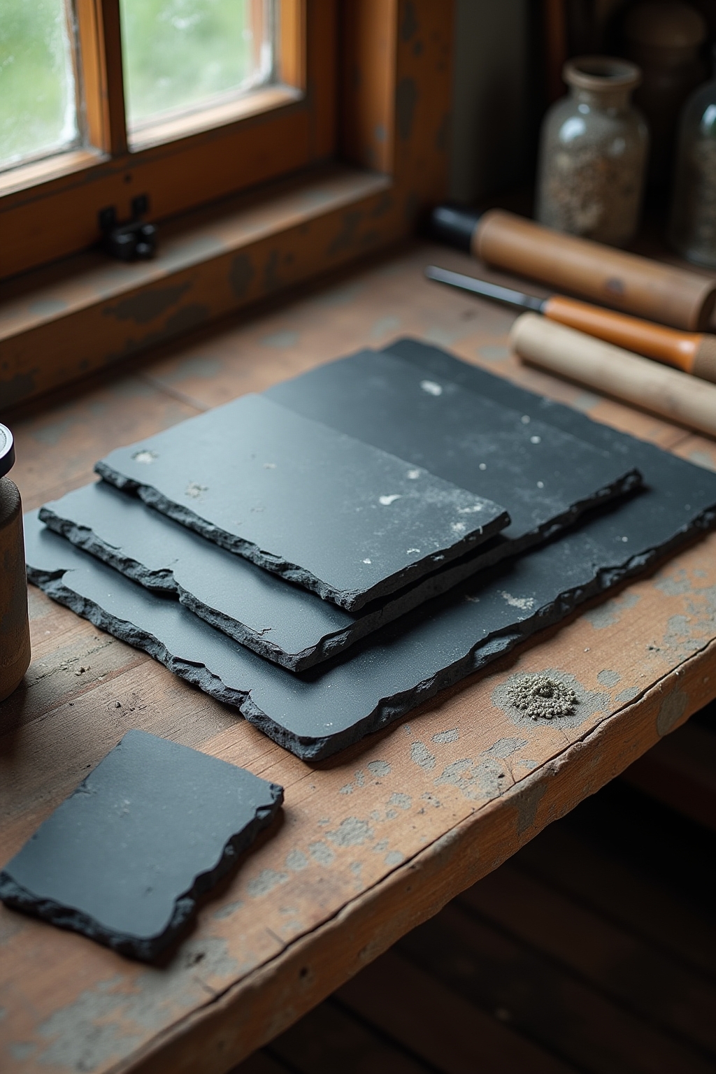 8 Kräuterstecker aus Schiefer für den Garten