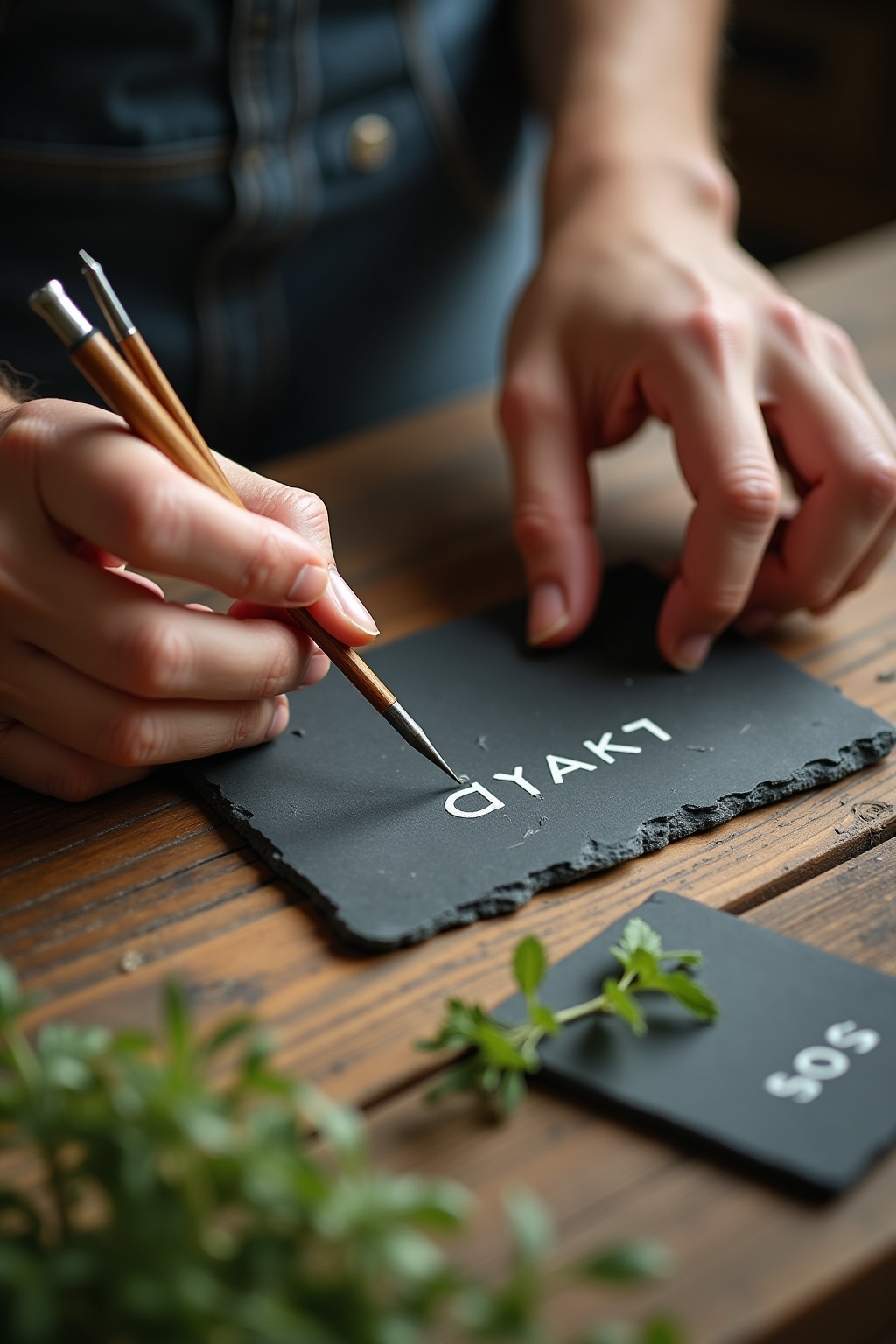 8 Kräuterstecker aus Schiefer für den Garten