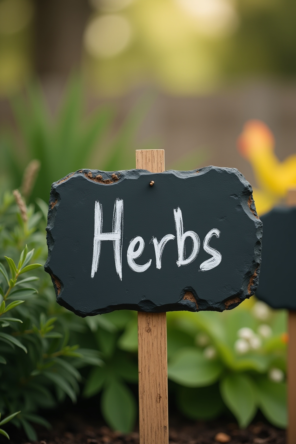 8 Kräuterstecker aus Schiefer für den Garten