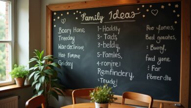 Kreidetafel für Familiennachrichten-Titel