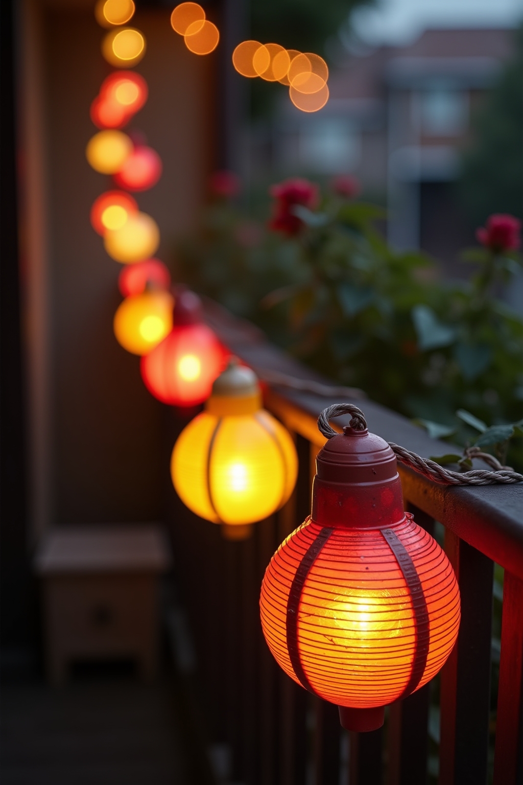 8 Lampion-Kette für den Balkon Ideen