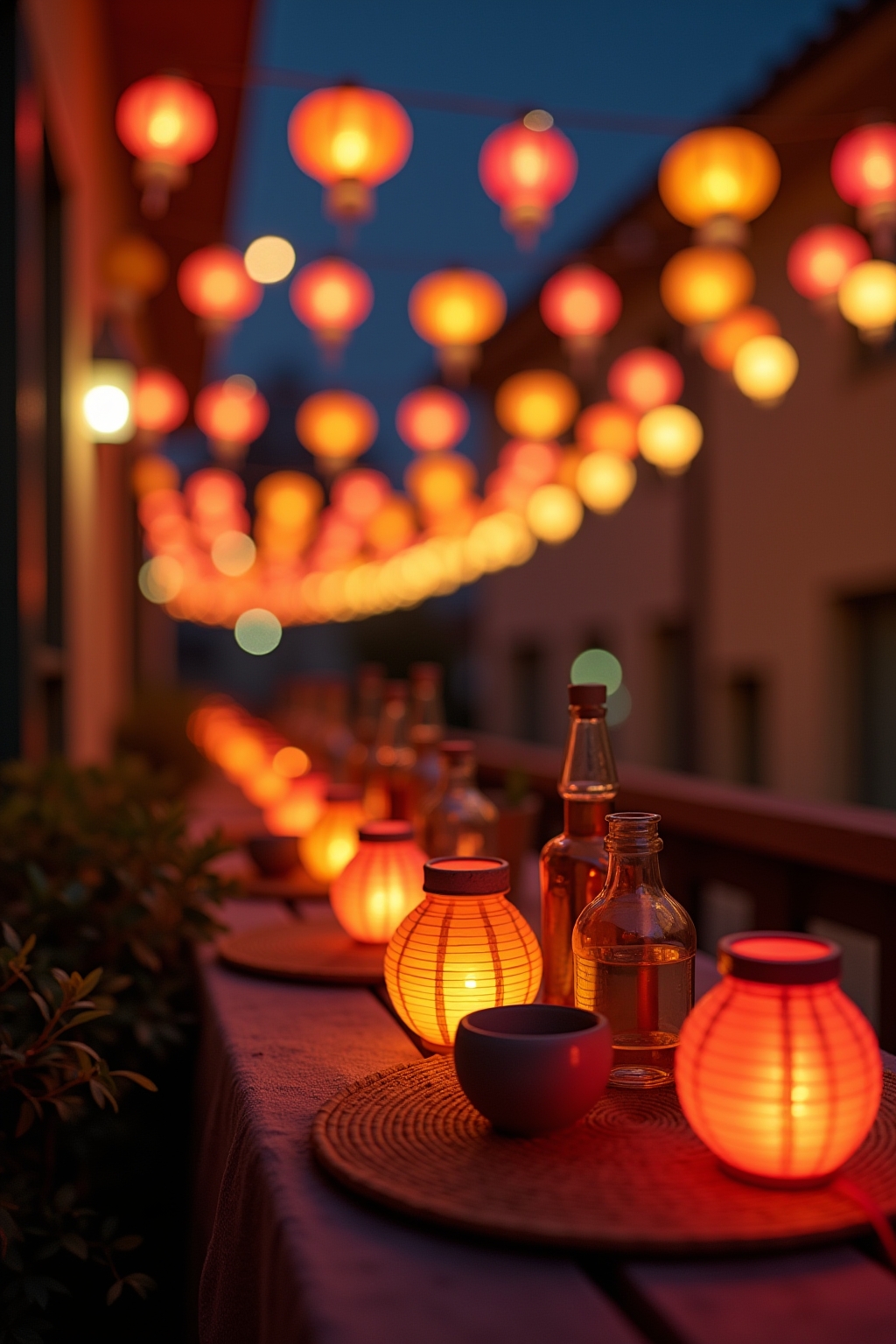 8 Lampion-Kette für den Balkon Ideen