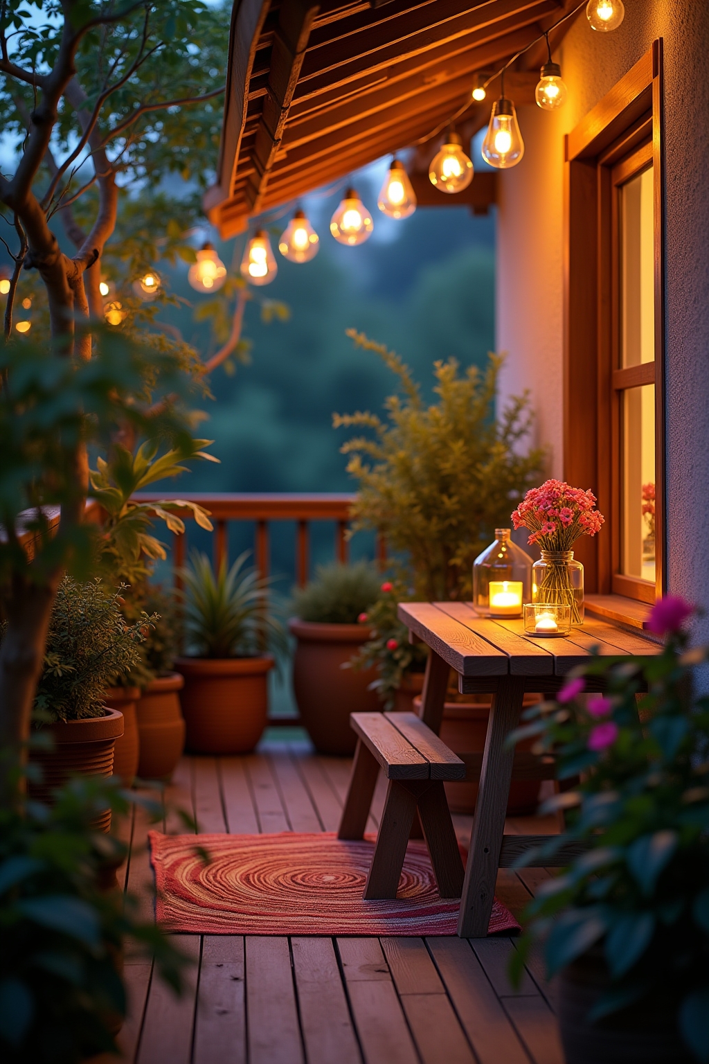 8 Lampion-Kette für den Balkon Ideen