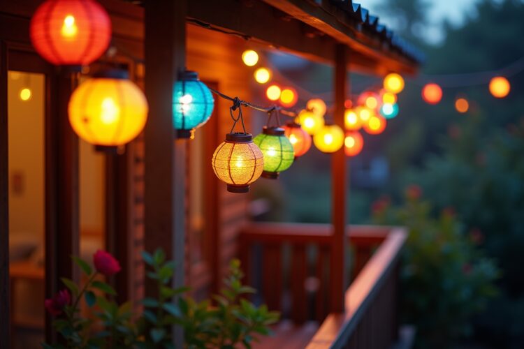 8 Lampion-Kette für den Balkon Ideen