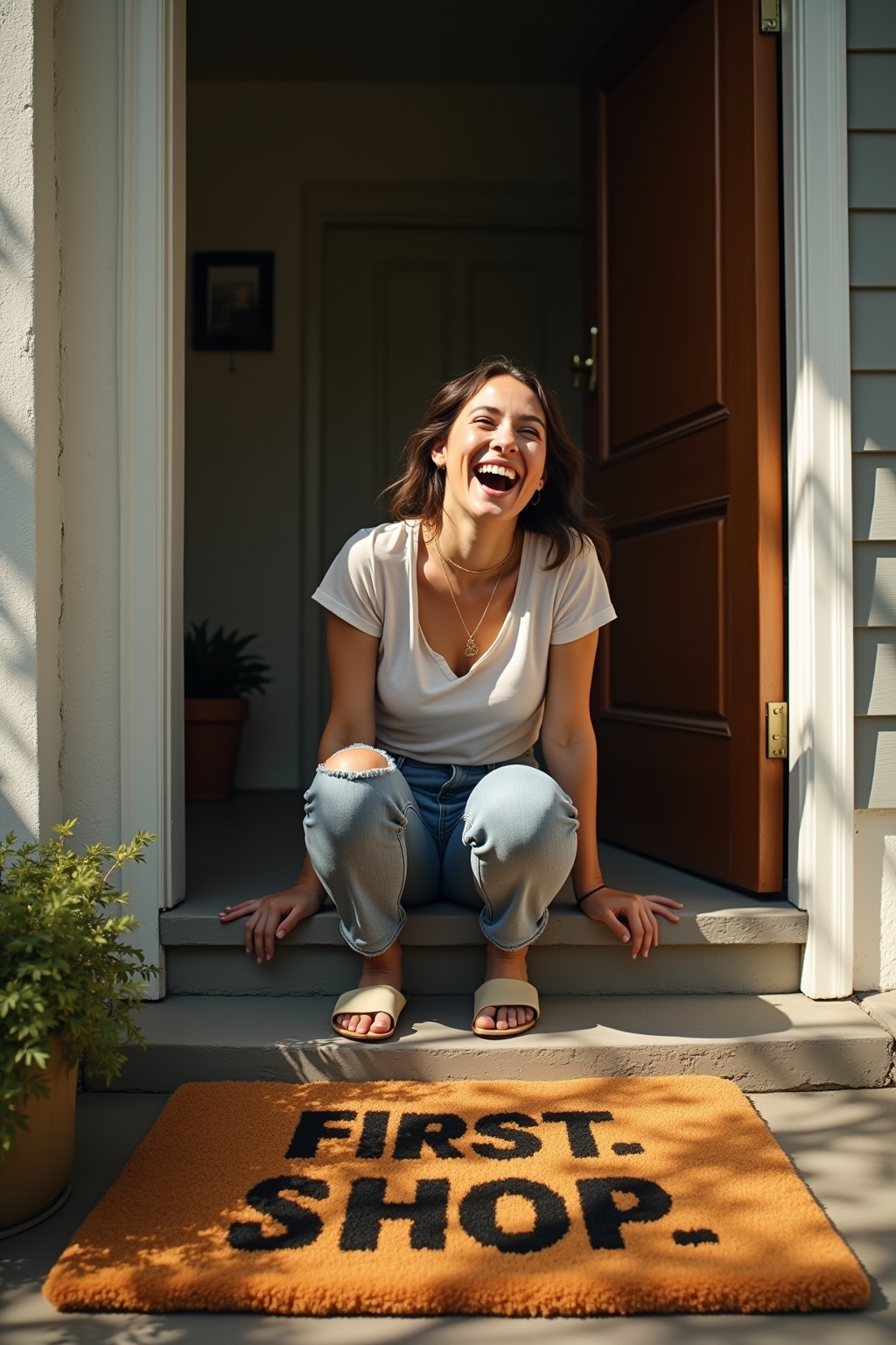 8 Lustige Fußmatte mit Willkommens-Spruch