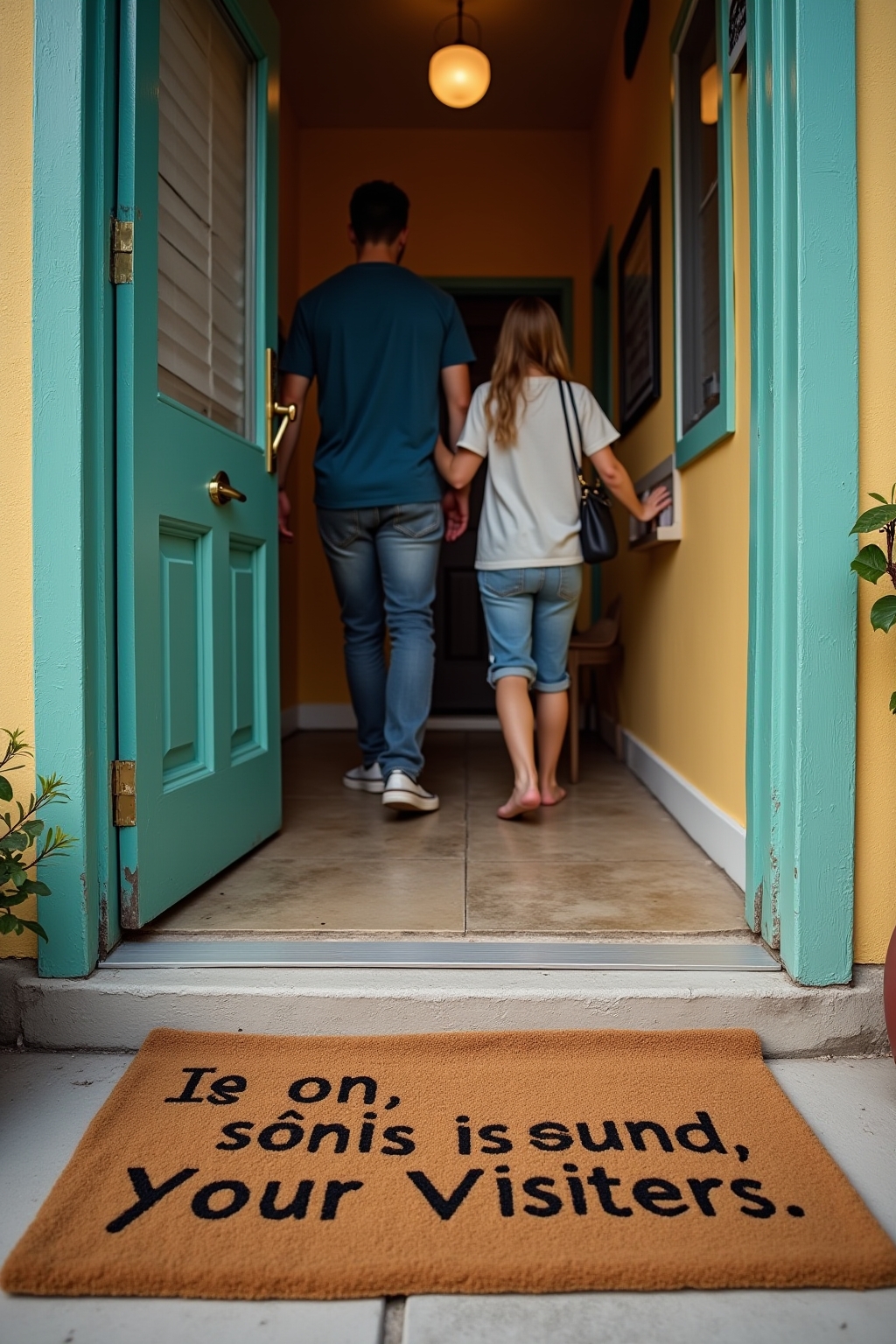 8 Lustige Fußmatte mit Willkommens-Spruch