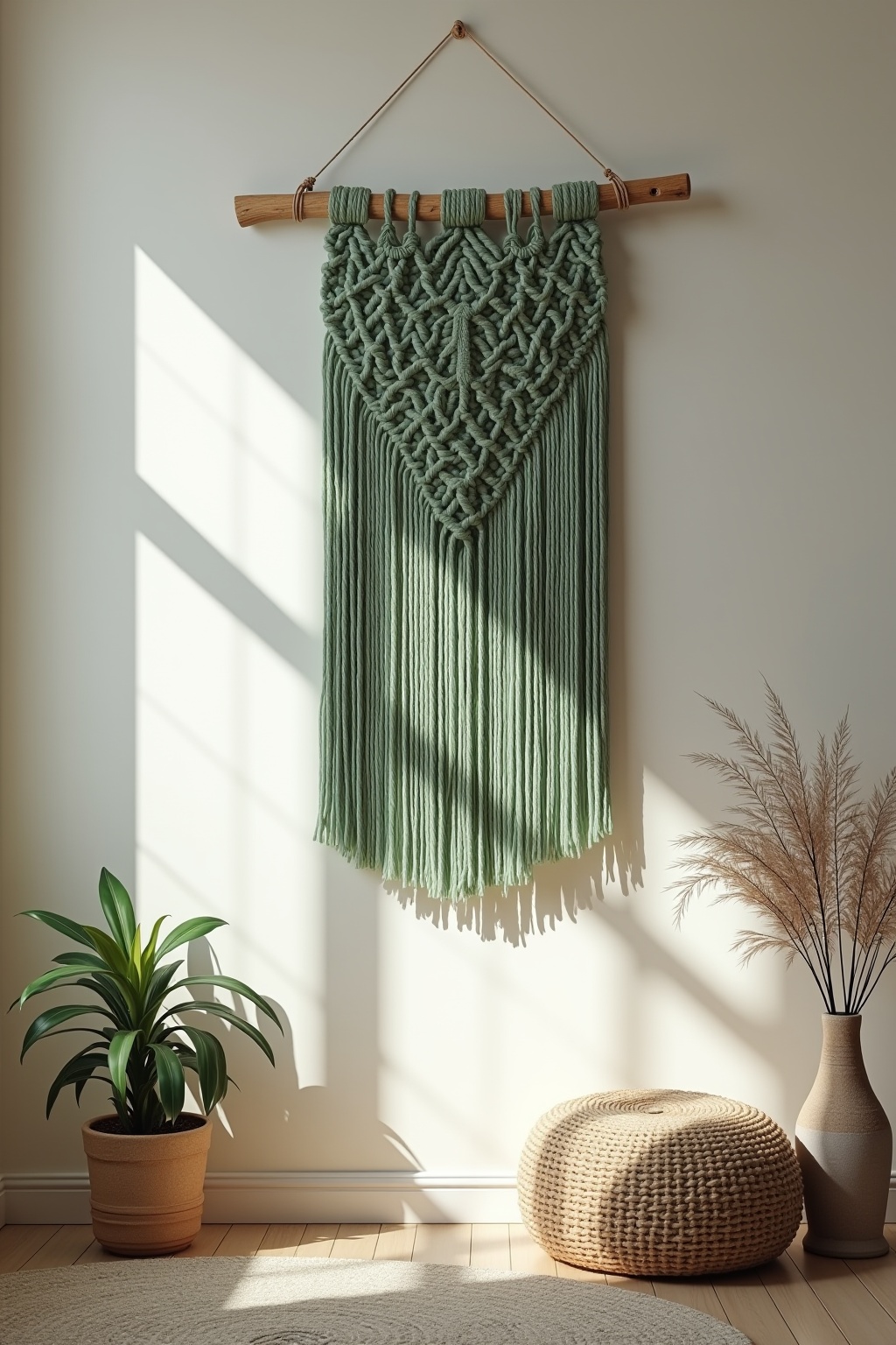 8 Makramee-Wandbehang in Salbeigrün Ideen