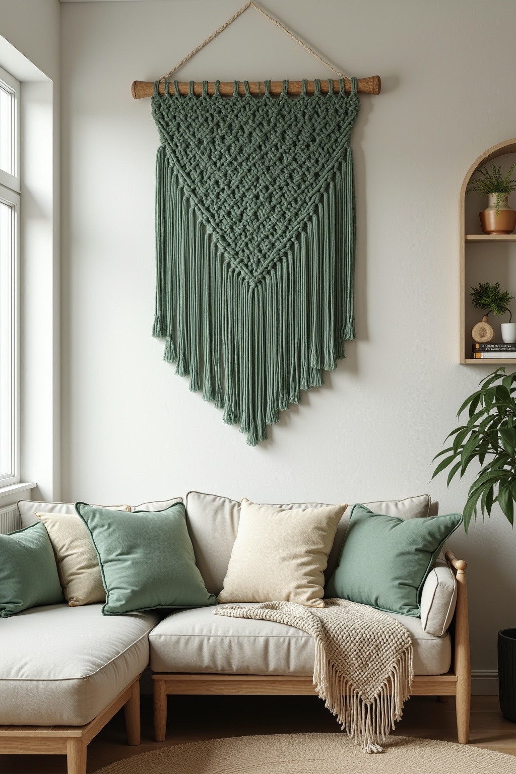 8 Makramee-Wandbehang in Salbeigrün Ideen