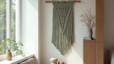 Makramee-Wandbehang in Salbeigrün-Titel