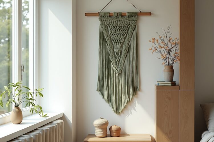 8 Makramee-Wandbehang in Salbeigrün Ideen