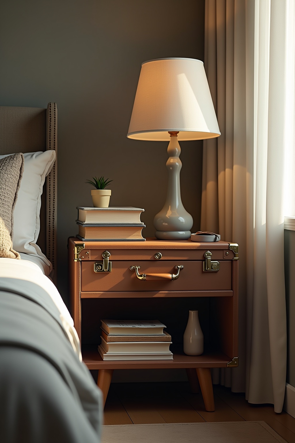 Nachttisch aus einem alten Koffer Ideen