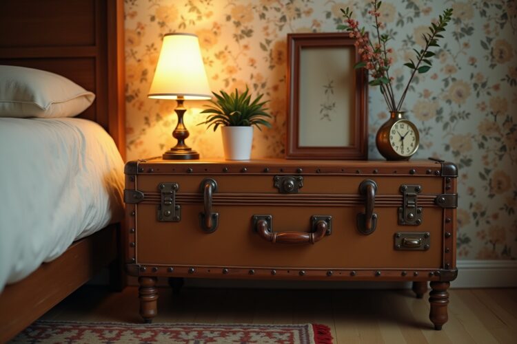 Nachttisch aus einem alten Koffer Ideen