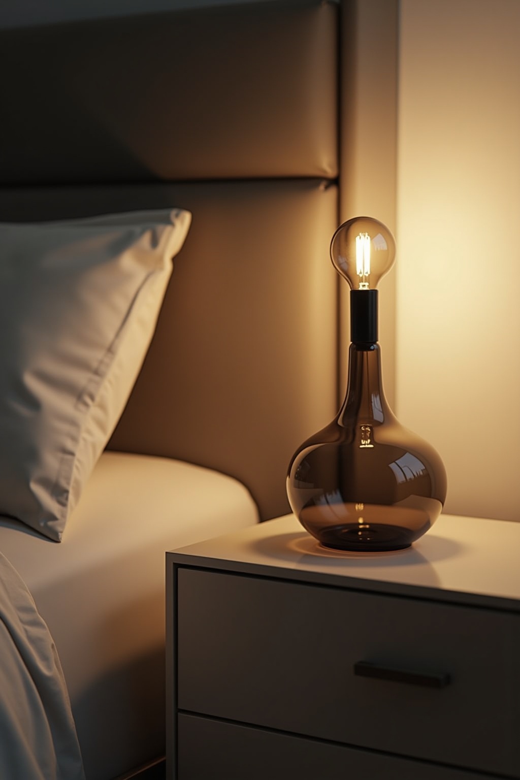 Nachttischlampen aus Rauchglas im Überblick