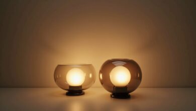 Nachttischlampen aus Rauchglas-Titel