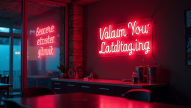 Neon-Schriftzug für modernes Flair-Titel