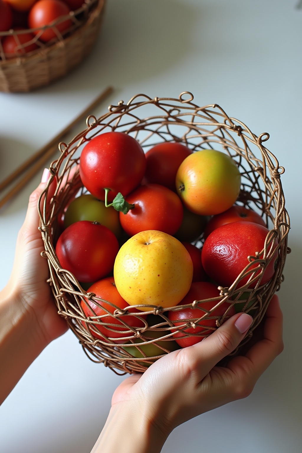 Obstschale aus Drahtgeflecht Ideen