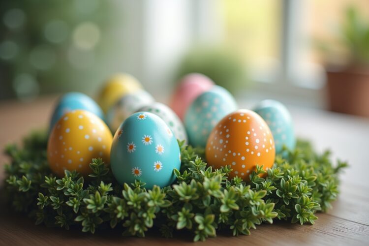 8 Osterstrauch mit bemalten Eiern Ideen