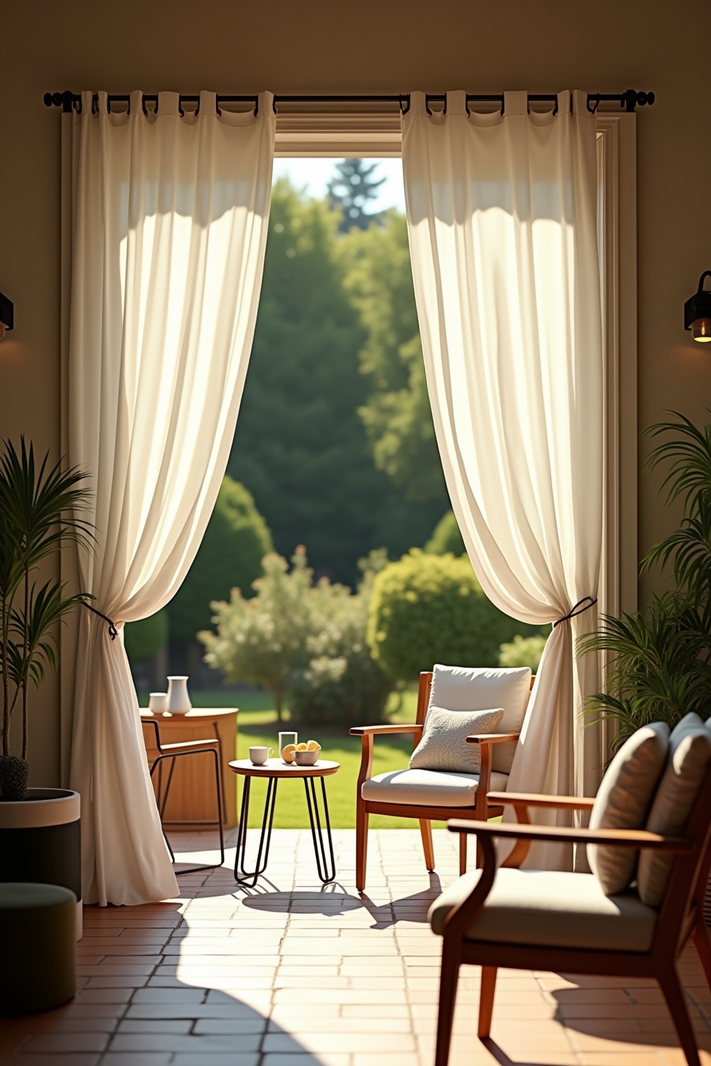 8 Outdoor-Vorhänge gegen Sonne im Garten