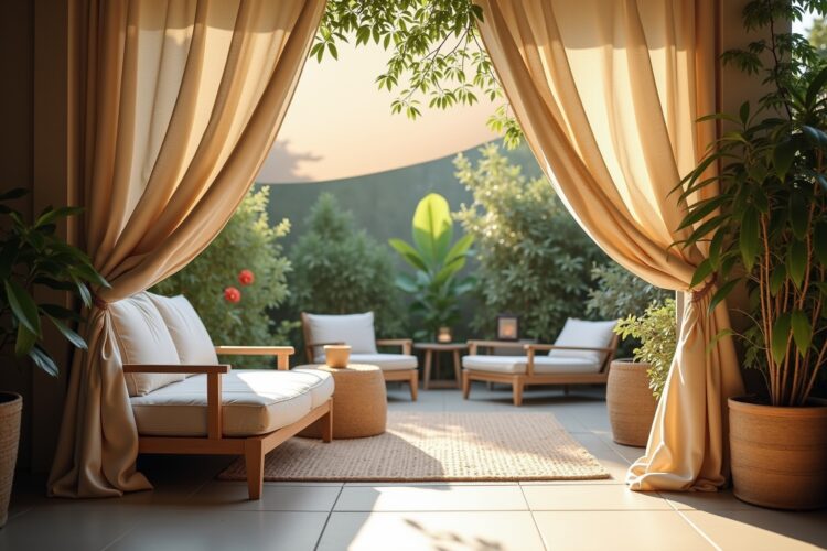 8 Outdoor-Vorhänge gegen Sonne im Garten