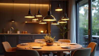 Pendelleuchten über dem Esstisch-Titel