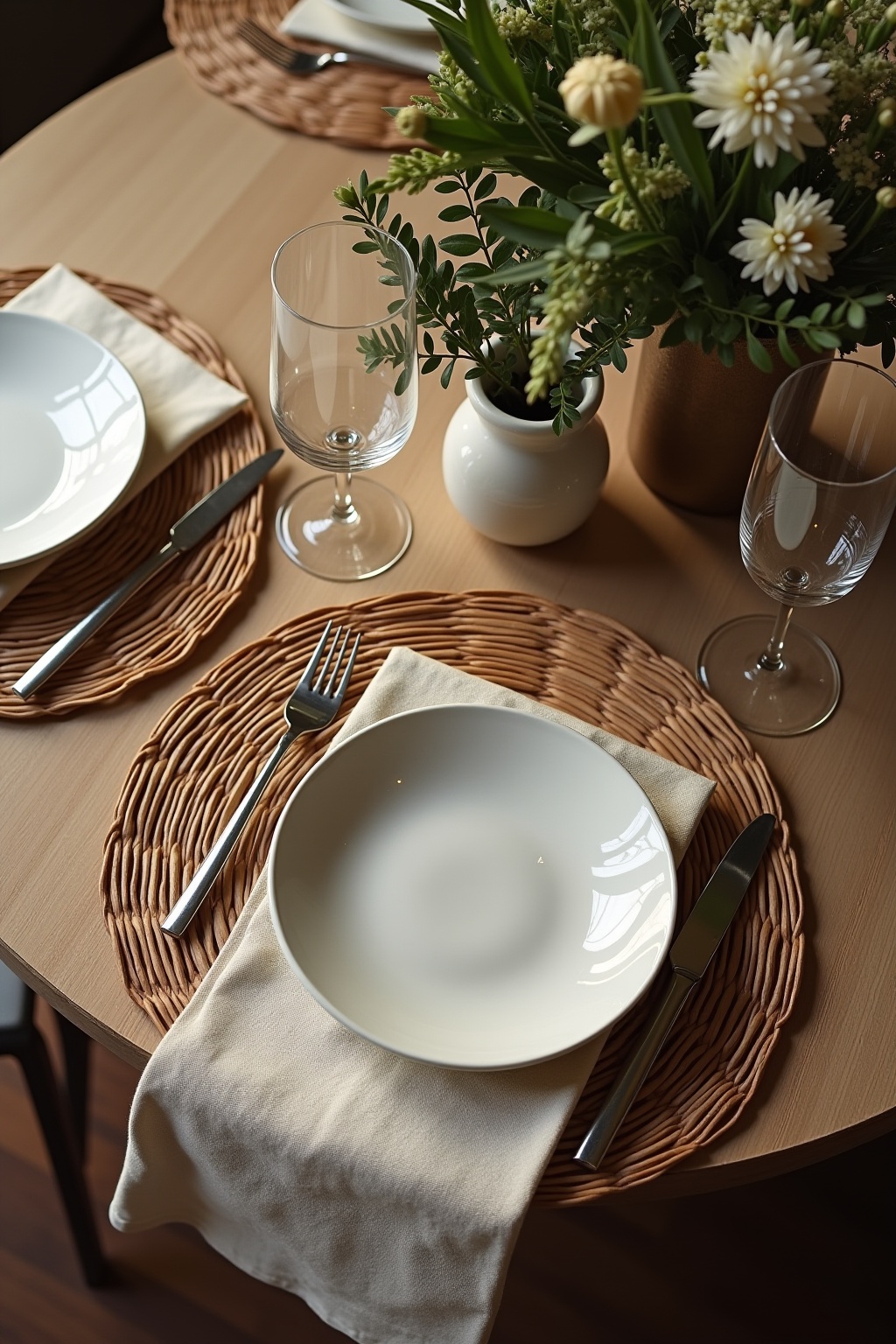 Platzsets aus geflochtener Wasserhyazinthe