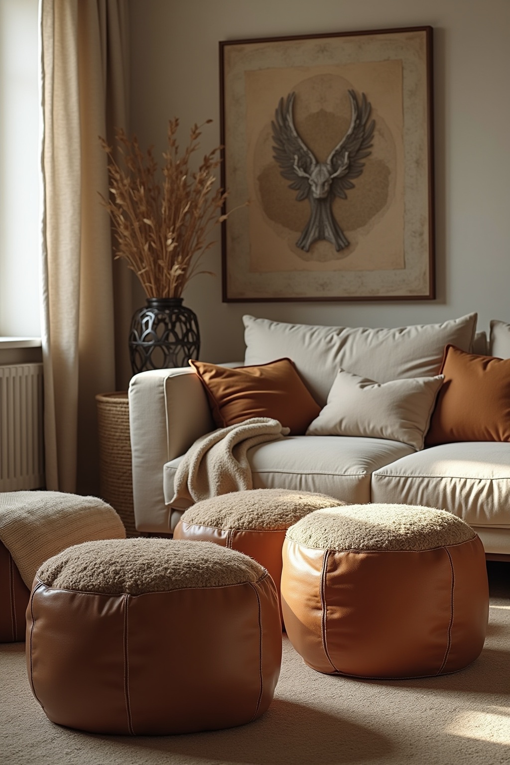 8 Poufs aus Leder oder Jute für dein Zuhause