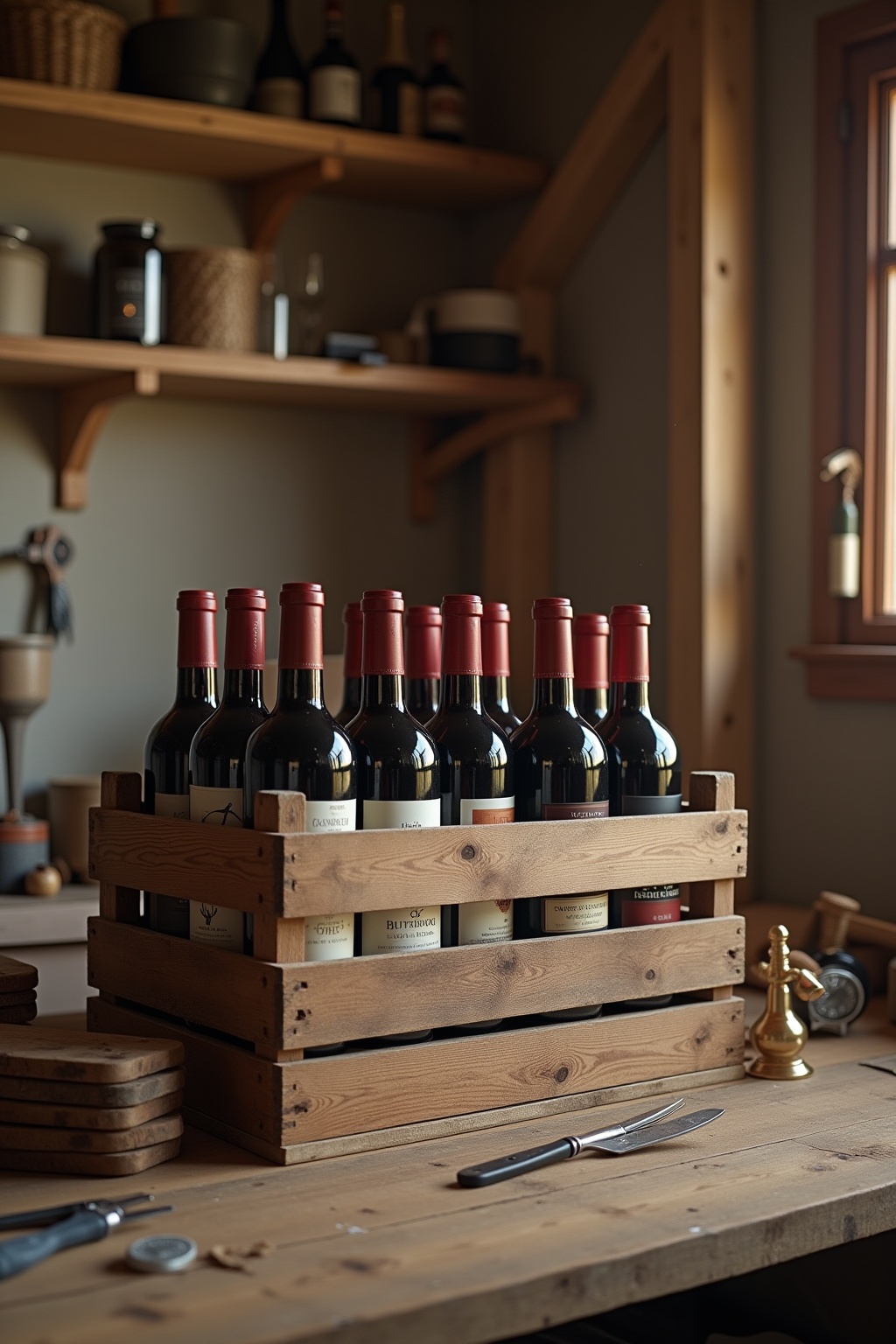 Rustikale Holzkisten für Weinflaschen Ideen