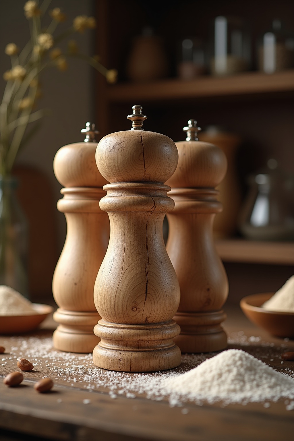 Salz- und Pfeffermühlen aus Akazienholz Salz- und Pfeffermühlen aus Akazienholz