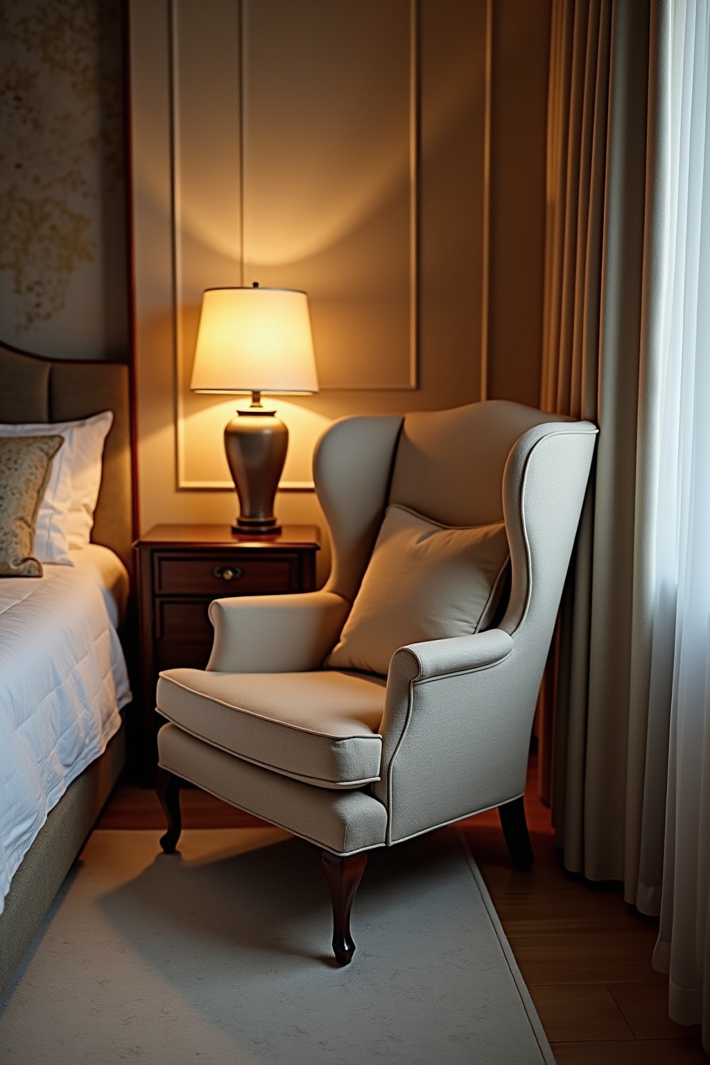 Schlafzimmerecke mit Ohrensessel Ideen