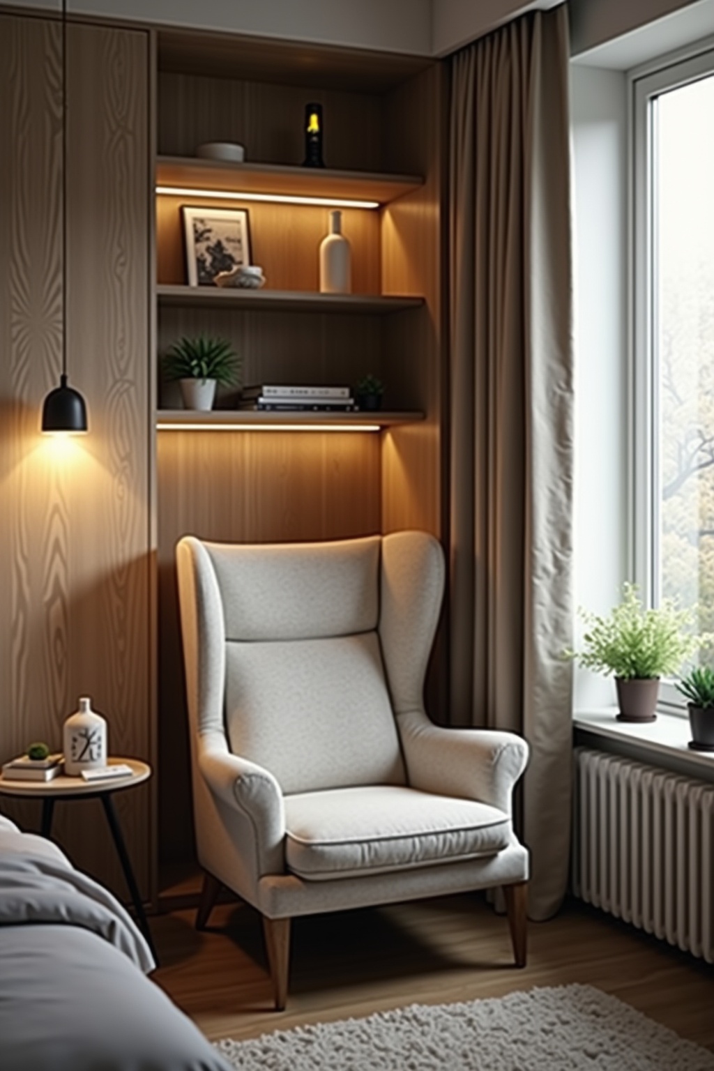 Schlafzimmerecke mit Ohrensessel Ideen