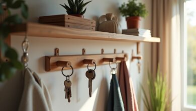 Schlüsselbrett mit kleiner Ablage-Titel