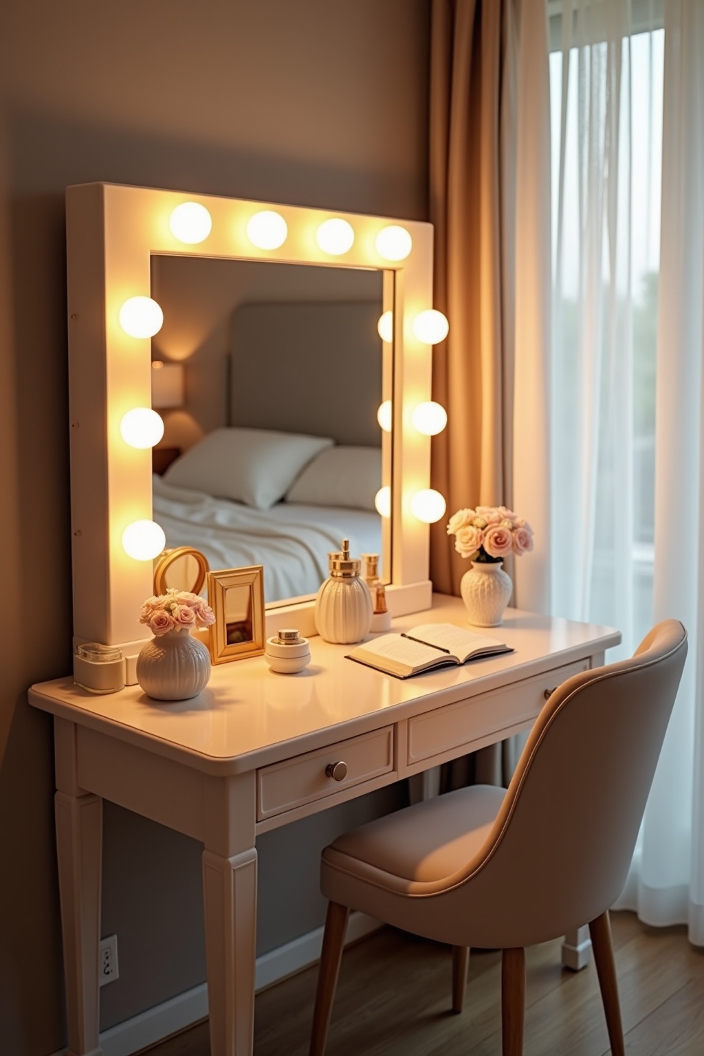 Schminktisch mit Hollywood-Spiegel Ideen