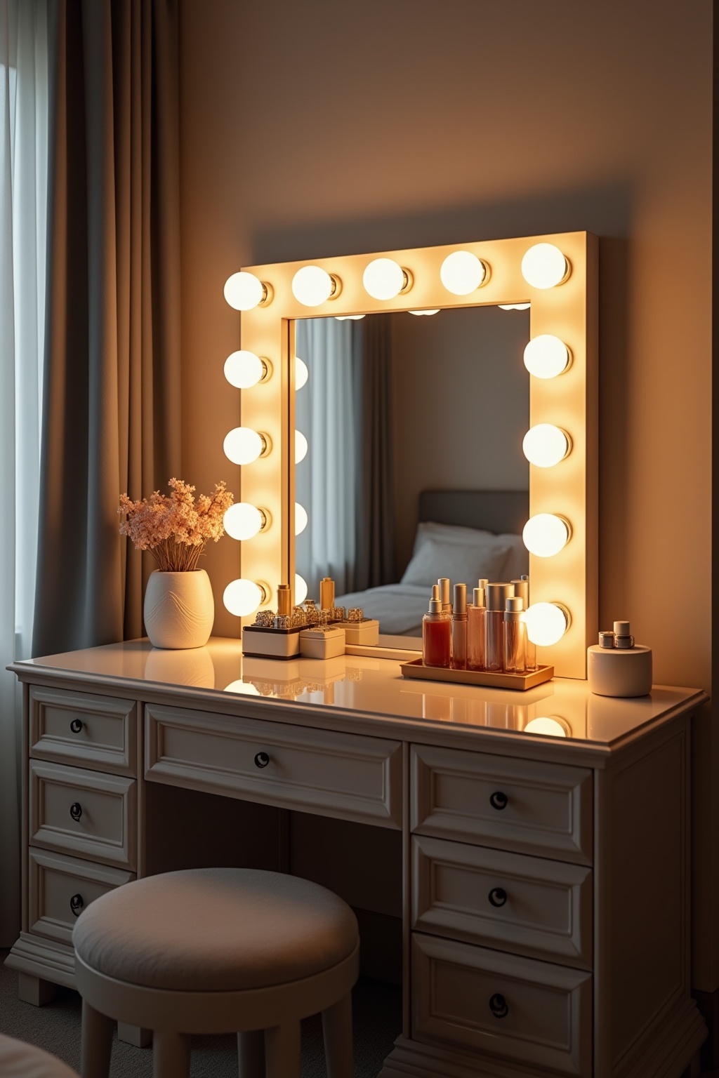 Schminktisch mit Hollywood-Spiegel Ideen