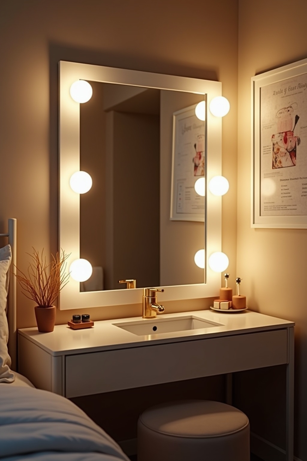 Schminktisch mit Hollywood-Spiegel Ideen