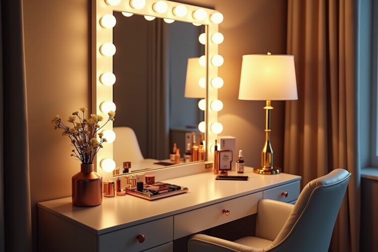 Schminktisch mit Hollywood-Spiegel Ideen