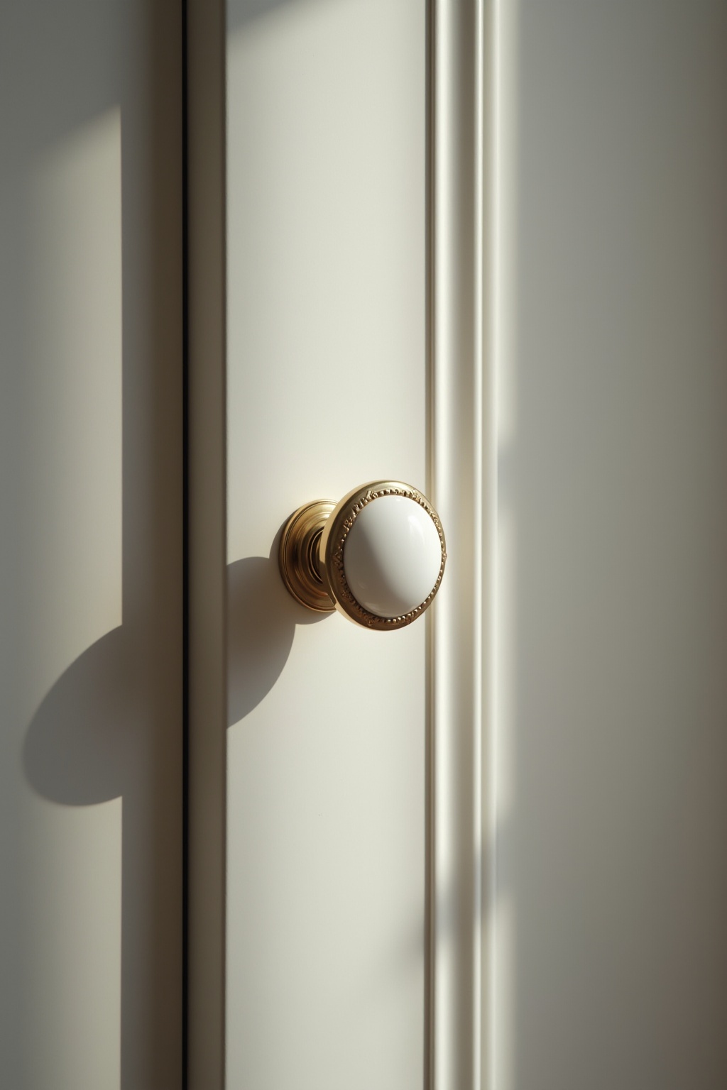 Schranktüren mit neuen Knäufen aus Porzellan