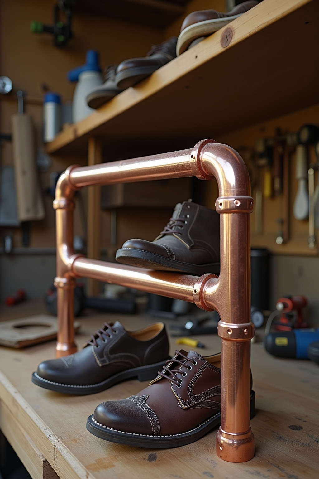 8 Schuhregal aus Kupferrohren Ideen