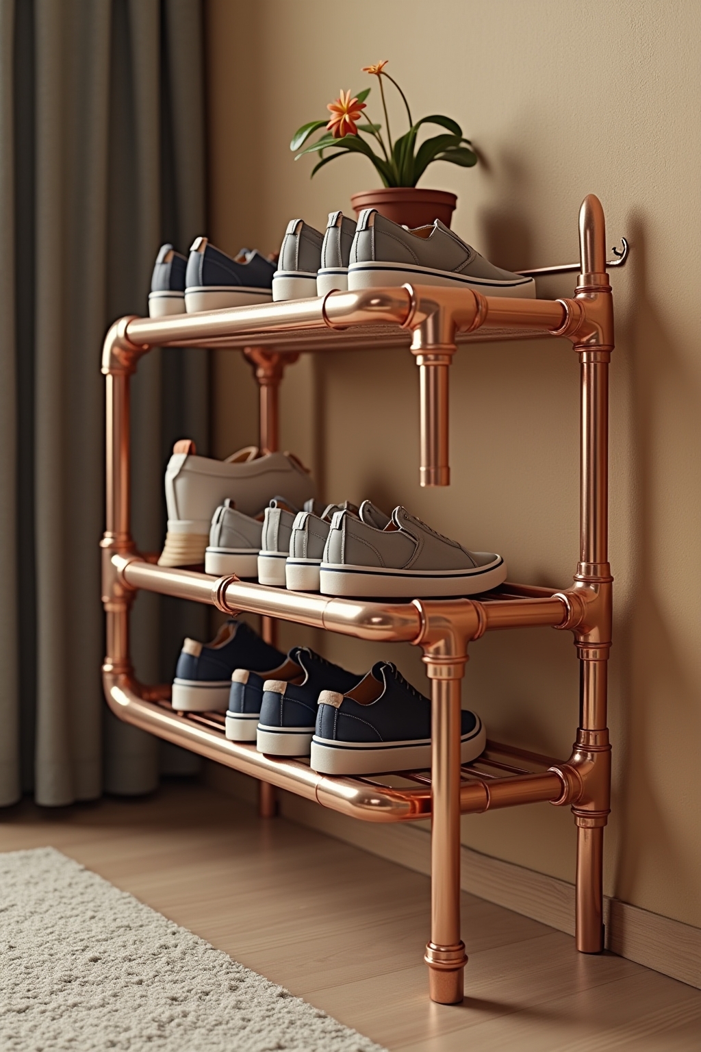 8 Schuhregal aus Kupferrohren Ideen