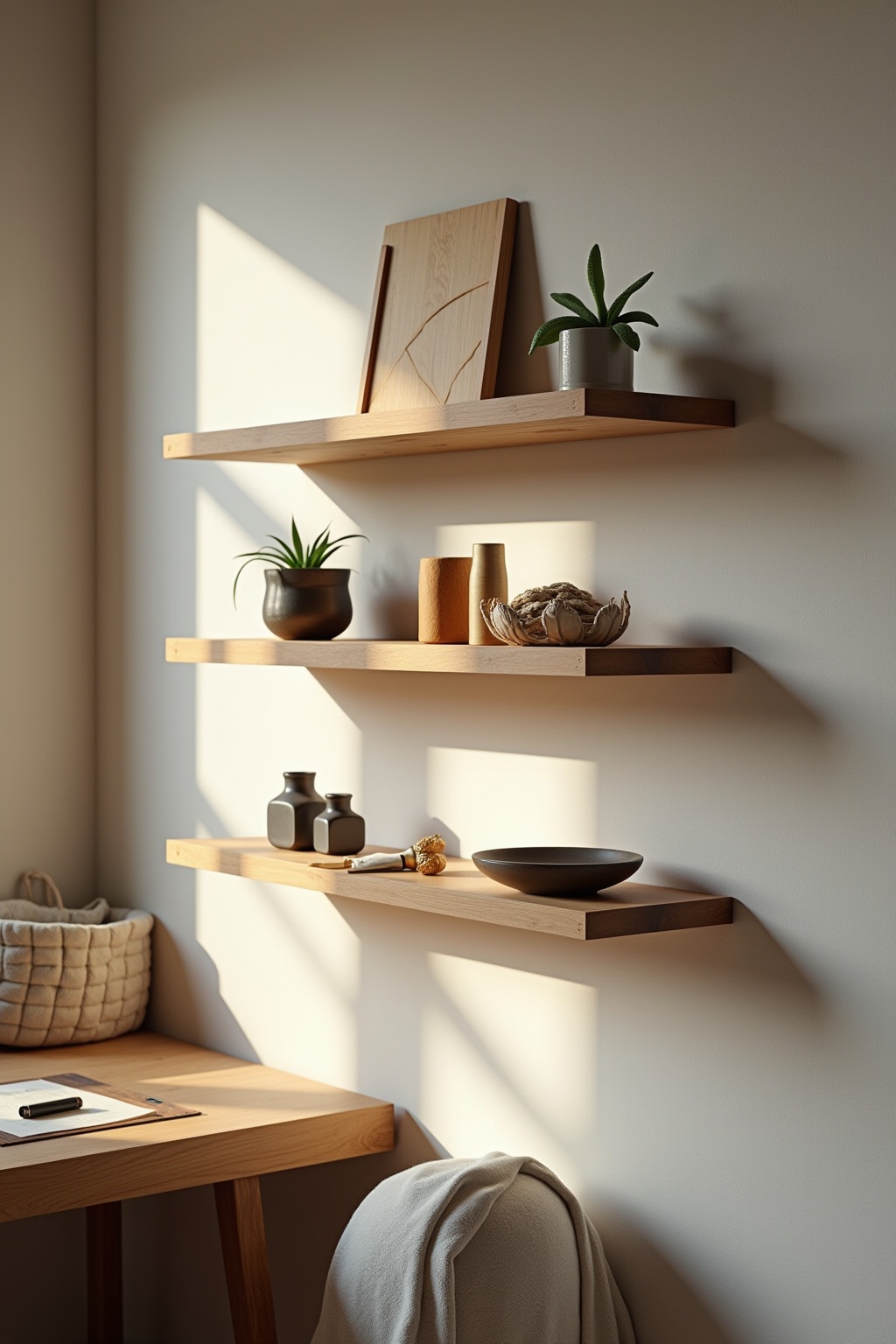 8 Schwebende Holzregale mit Sukkulenten Ideen