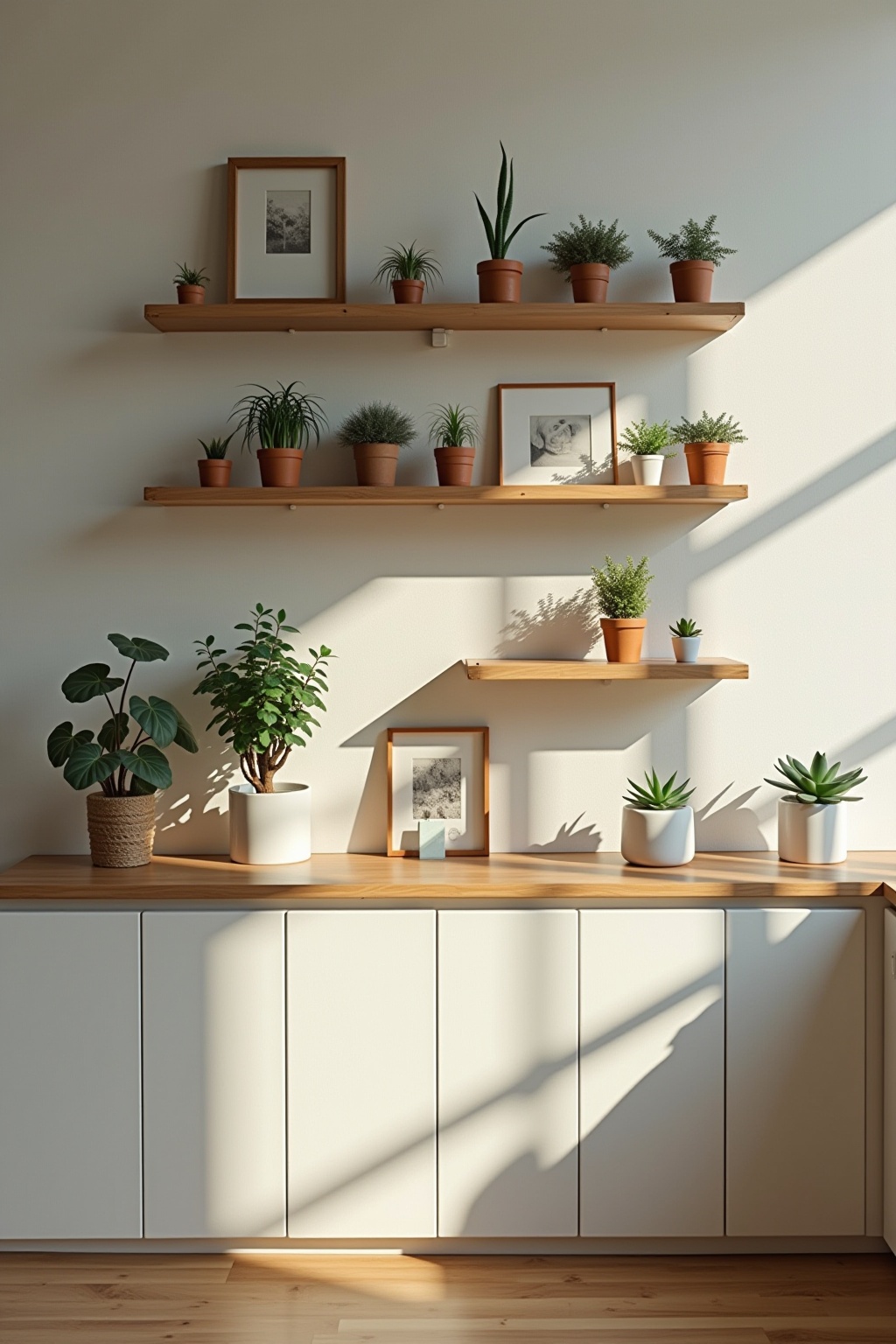 8 Schwebende Holzregale mit Sukkulenten Ideen