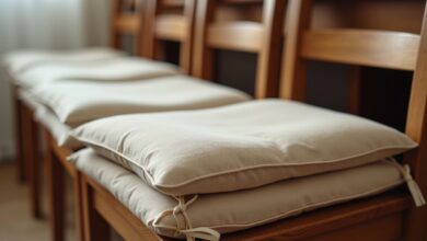 Sitzkissen mit Bändern für Essstühle-Titel